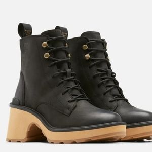 Sorrel Hi-line heel lace black leather boots sz 12